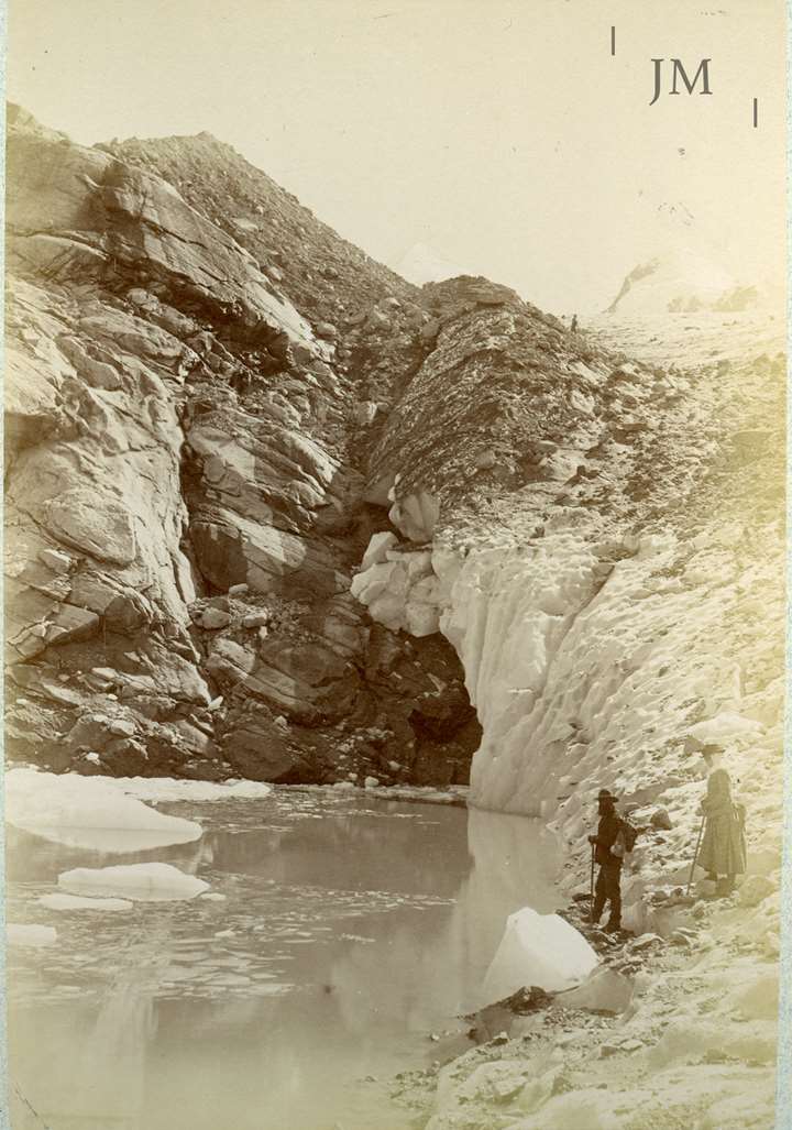 Gorner Glacier lake with figures